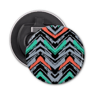 Abrebotellas Patrón De Chevron Dibujado A Mano De Coral, Gris,