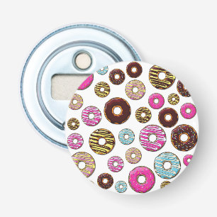 Abrebotellas Patrón De Donuts, Donuts Coloridos, Espolvorines