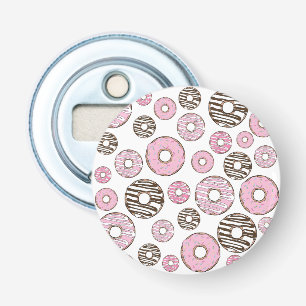 Abrebotellas Patrón De Donuts, Donuts Rosados, Donuts Blancos