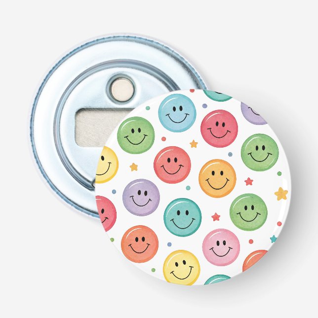 Abrebotellas Patrón de Emoji Sonriente (Anverso)