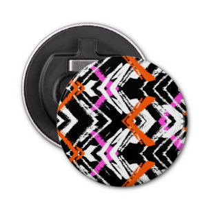 Abrebotellas Patrón De Flecha Dibujada A Mano Negra, Naranja Y 