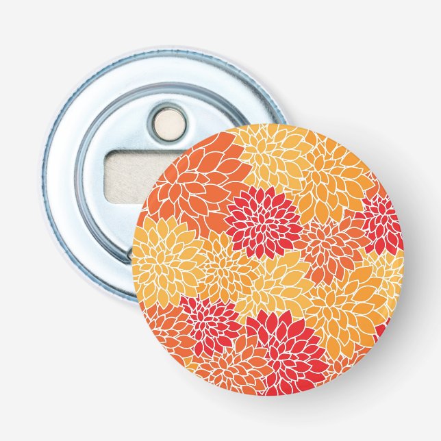 Abrebotellas Patrón de flor del Naranja (Anverso)