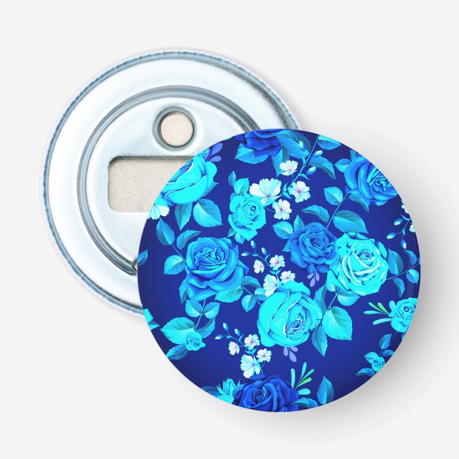 Abrebotellas Patrón de flores de rosa azul clásica-87600 (Anverso)