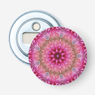 Abrebotellas Patrón de flores rosadas de Mandala geométrica-675
