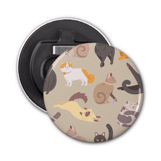 Abrebotellas Patrón de gato (Anverso)