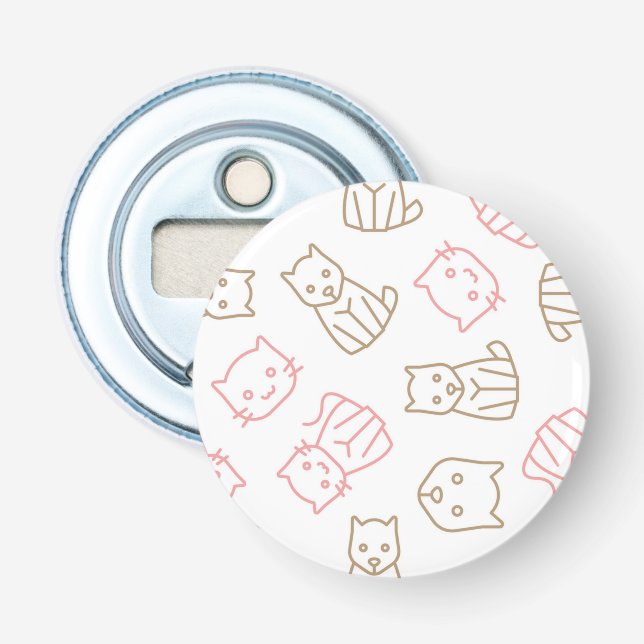 Abrebotellas Patrón de gato (Anverso)