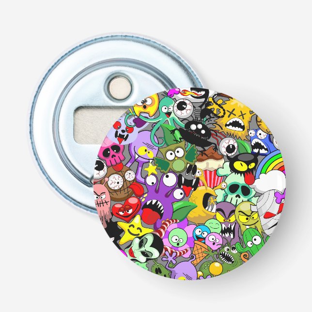 Abrebotellas Patrón de Halloween de personajes adorables (Anverso)