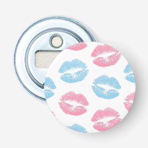 Abrebotellas Patrón de Labios Azules y Rosados, Labial, Beso