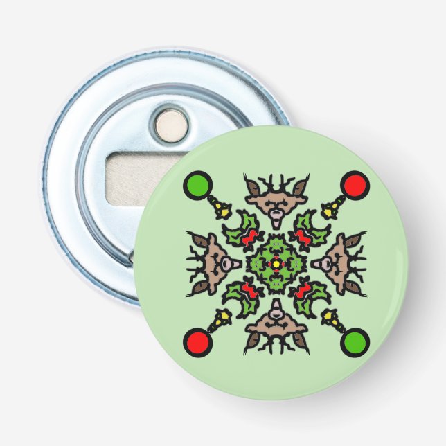 Abrebotellas Patrón de Mandala de Navidad (Anverso)
