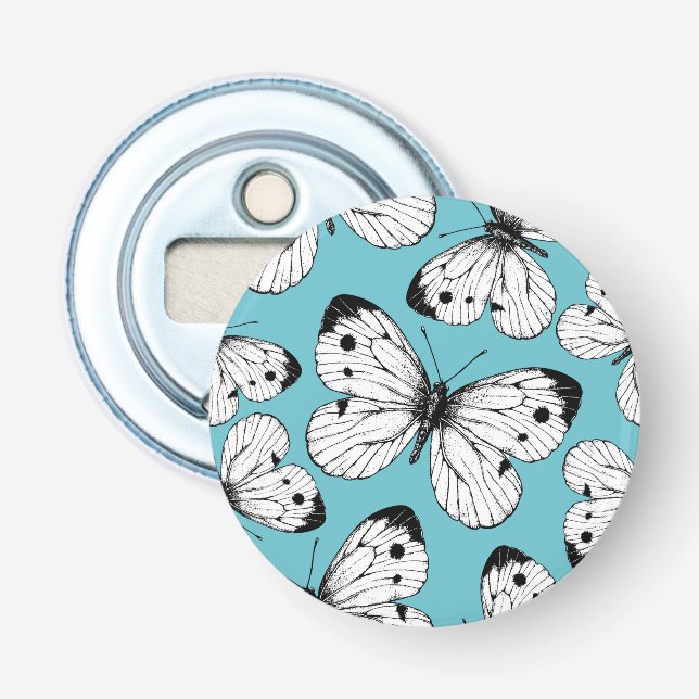 Abrebotellas Patrón de mariposa de col (Anverso)