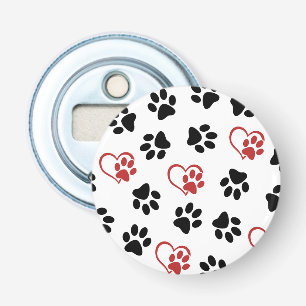 Abrebotellas Patrón De Patas, Patas Negras, Manos Rojas, Corazo