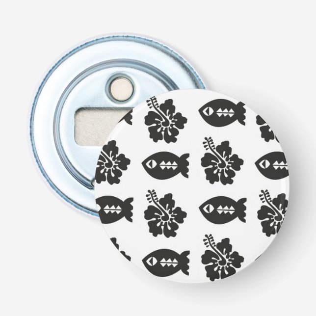 Abrebotellas Patrón de Tiki de Flores y Peces Retro de Guay (Anverso)