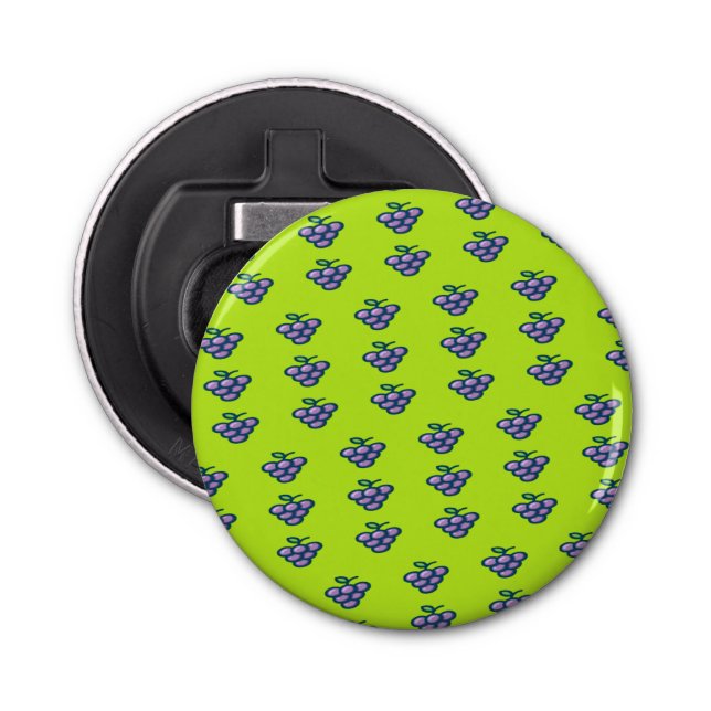 Abrebotellas Patrón de uvas moradas en verde (Anverso)