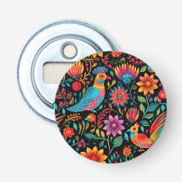 Abrebotellas Patrón floral colorido mexicano