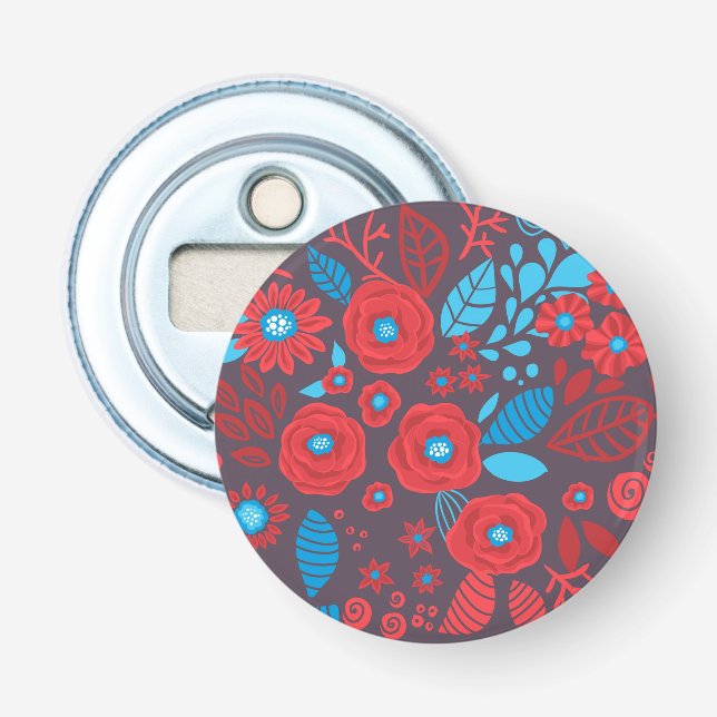 Abrebotellas Patrón floral de Doodle (Anverso)