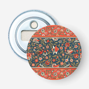 Abrebotellas Patrón Floral Indo-Persa Bohemio Antiguo Rojo