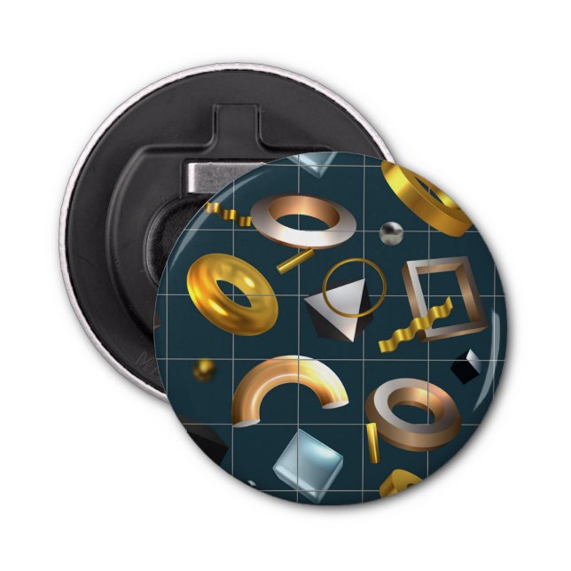 Abrebotellas Patrón geométrico 3D (Anverso)