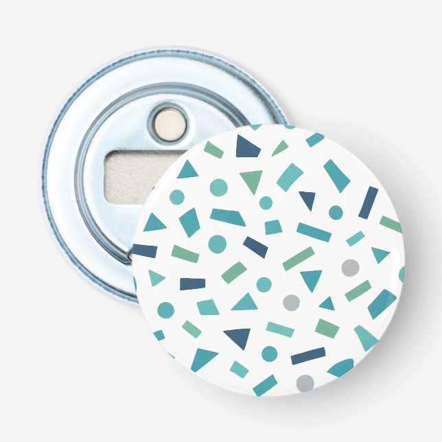 Abrebotellas Patrón geométrico retro - Diseño de estilo Memphis (Anverso)