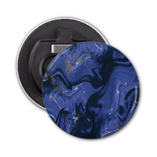 Abrebotellas Patrón moderno de mármol dorado oscuro azul marino