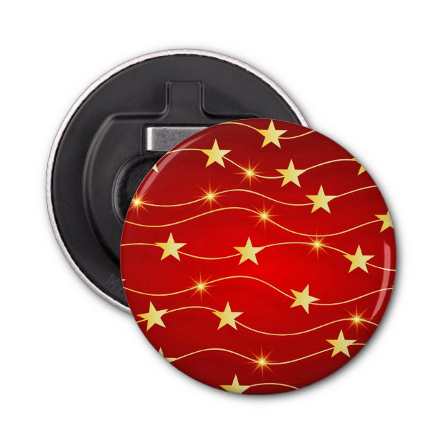 Abrebotellas Patrón rojo de rubí adorado por estrella (Anverso)