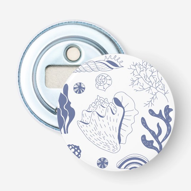 Abrebotellas Patrón sin mar con conchas marinas (Anverso)