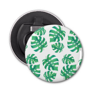 Abrebotellas Patrón tropical con hojas de monstera