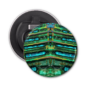 Abrebotellas PAUL ~ Tonos de azul acuático verde y 3D amarillo~