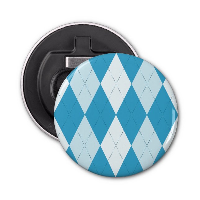 Abrebotellas Peacock Azul Argyle Pequeño Forma de Diamante (Anverso)