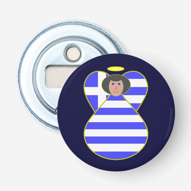 Abrebotellas Pelo negro de bandera griega (Anverso)