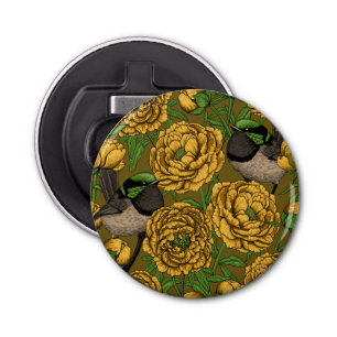 Abrebotellas Peonies y wrens