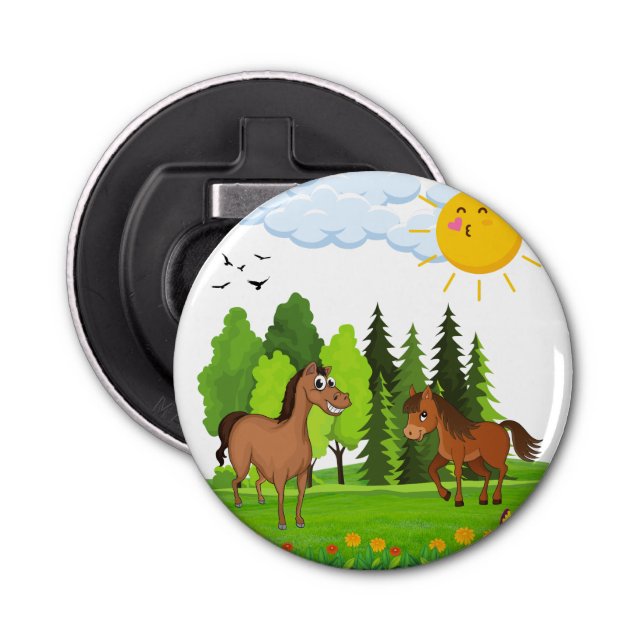 Abrebotellas Pequeños caballos de diseño para niños (Anverso)