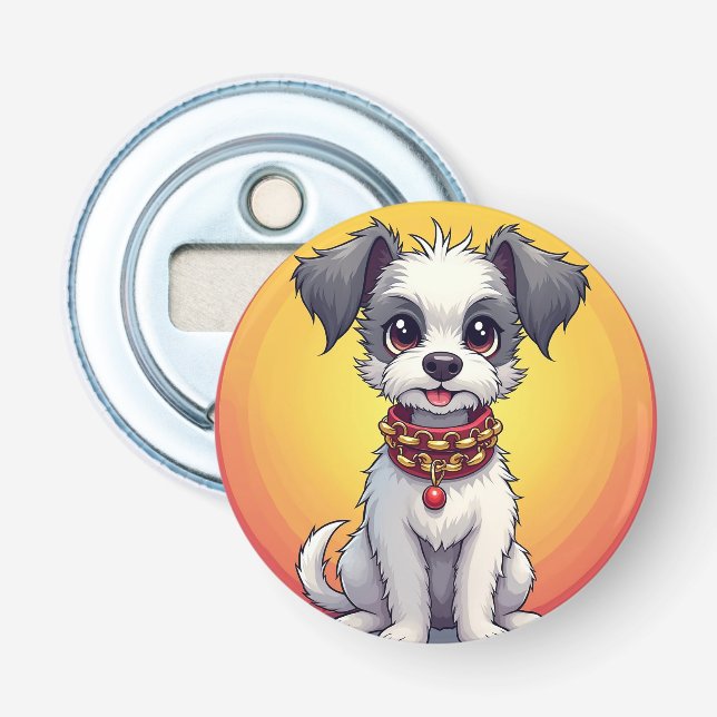 Abrebotellas Perro Animado Adorable con Collar (Anverso)