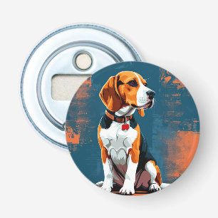 Abrebotellas Perro Beagle en fondo abstracto