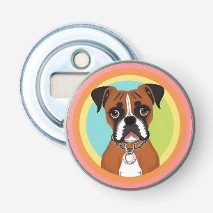 Abrebotellas Perro Boxer en Marco Circular Vibrante