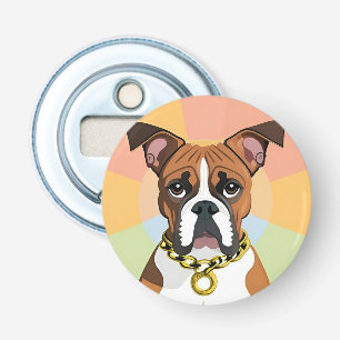 Abrebotellas Perro Boxer en Marco Circular Vibrante