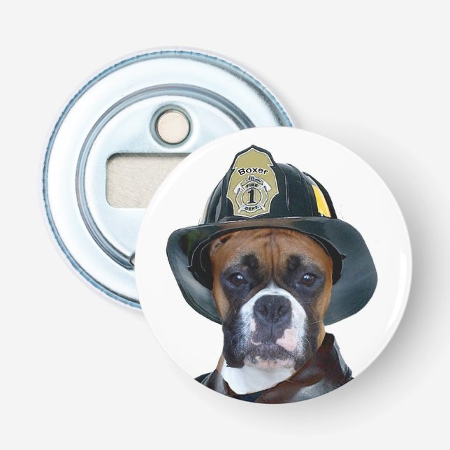 Abrebotellas Perro del boxeador del bombero (Anverso)