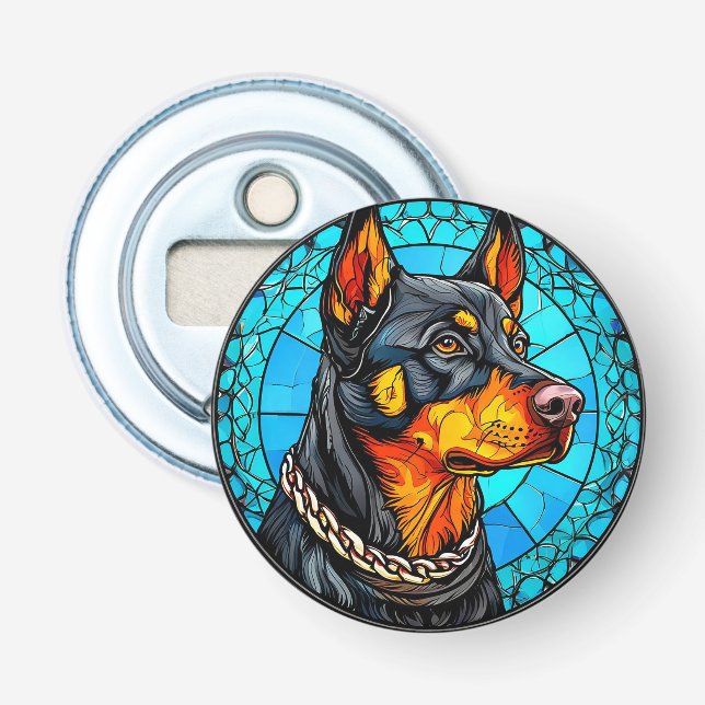 Abrebotellas perro doberman (Anverso)