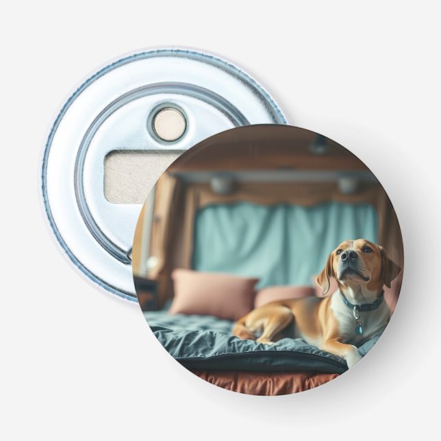Abrebotellas Perro en cama (Anverso)