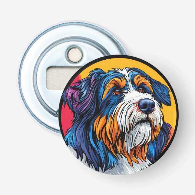 Abrebotellas Perro que ilustra una creatividad vibrante (Anverso)