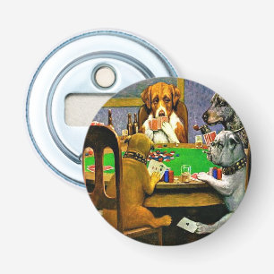 Abrebotellas Perros Jugando Póquer