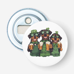 Abrebotellas Perros Rottweiler del Día de San Patricio