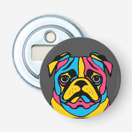 Abrebotellas personalizable 3 tono pug