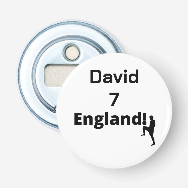 Abrebotellas Personalizable de jugador de fútbol de Inglaterra (Anverso)