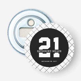 Abrebotellas Personalizado 21º cumpleaños Moderno y elegante