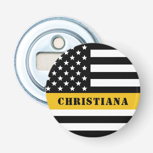 Abrebotellas Personalizado 911 Dispatcher USA Flag Thin Gold Li