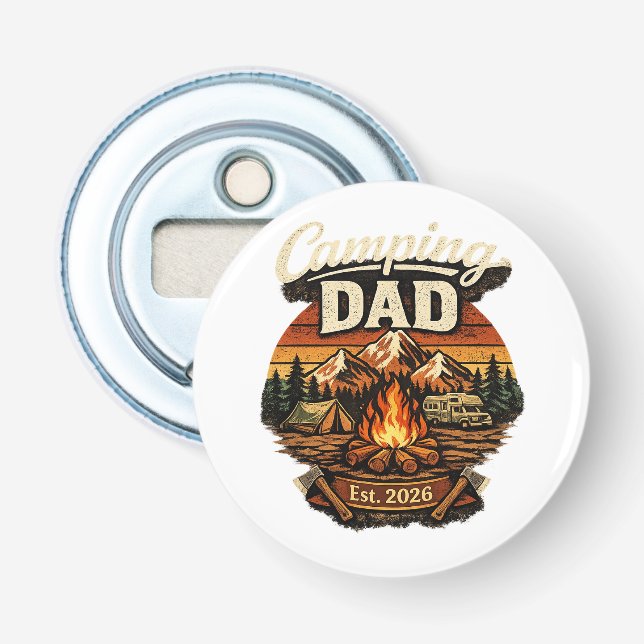 Abrebotellas Personalizado Camping Papá Est. 2026 (Anverso)