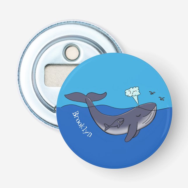 Abrebotellas Personalizado caprichoso de ballenas y terneros (Anverso)