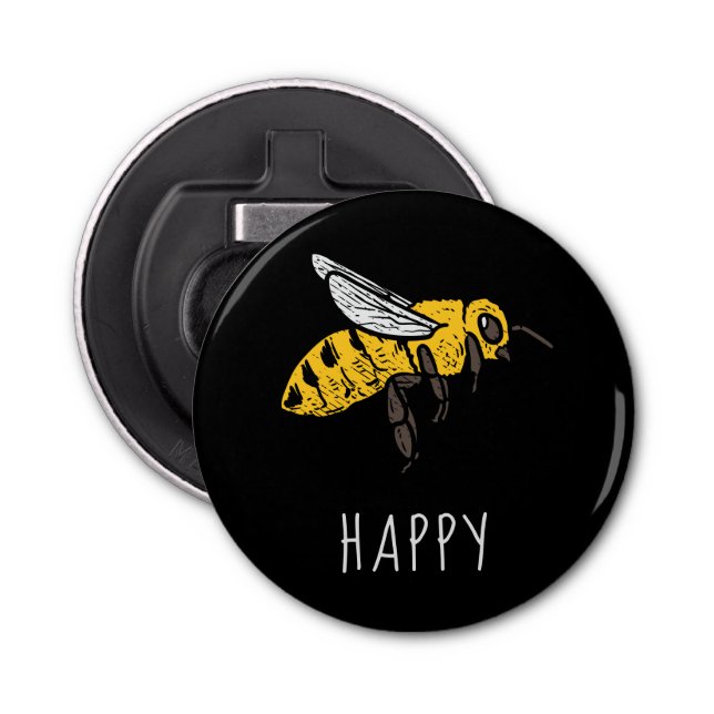 Abrebotellas Personalizado Cute Bee Happy (Anverso)
