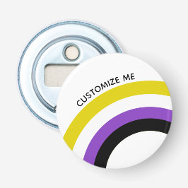 Abrebotellas Personalizado de bandera no binaria arcoiris no bi