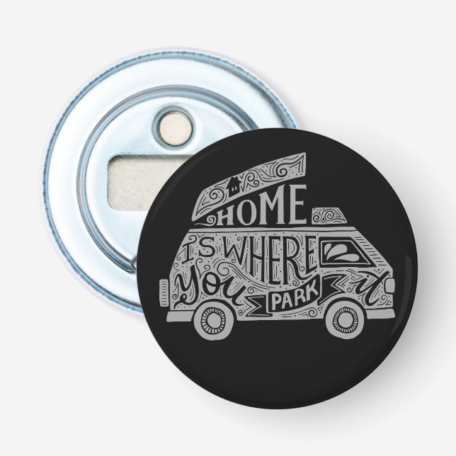 Abrebotellas Personalizado de citas Inspiradoras de Camping Van (Anverso)
